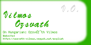 vilmos ozsvath business card